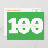 Happy 100th Birthday Milestone Briefkaarten - Groe (Voorkant / Achterkant)
