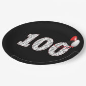 Happy 100th Birthday op zwart papier Bord (Gekanteld)