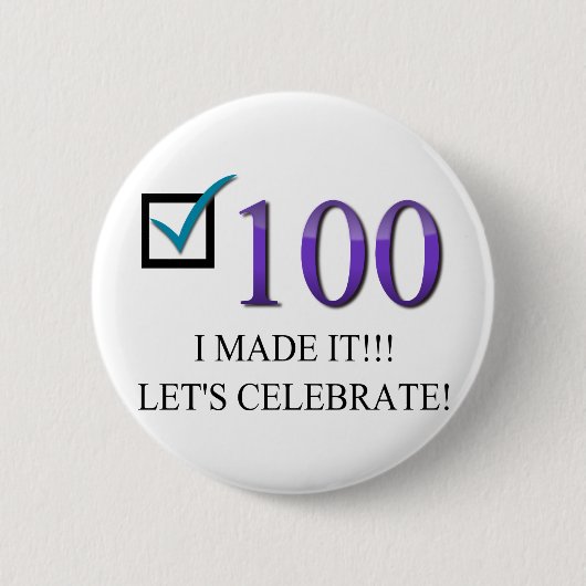 Happy 100th Birthday Ronde Button 5,7 Cm (Voorkant)