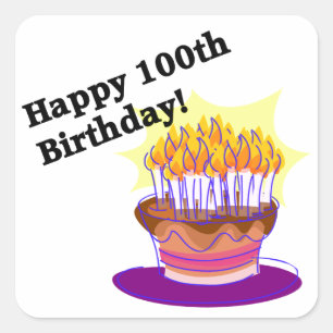Happy 100th Birthday Vierkante Sticker