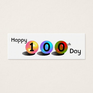 'Happy 100th Day' mini-boekenkaart Mini Visitekaartjes