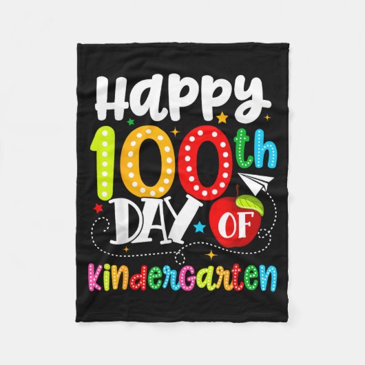 Happy 100th Day Of Kindergarten Funny Teachers Stu Fleece Deken (Voorkant)