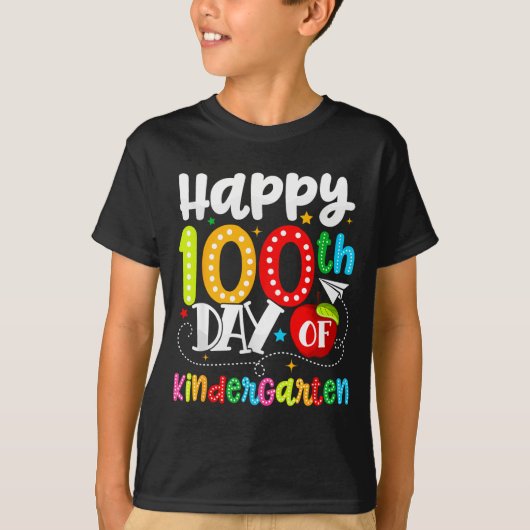 Happy 100th Day Of Kindergarten Funny Teachers Stu T-shirt (Voorkant)