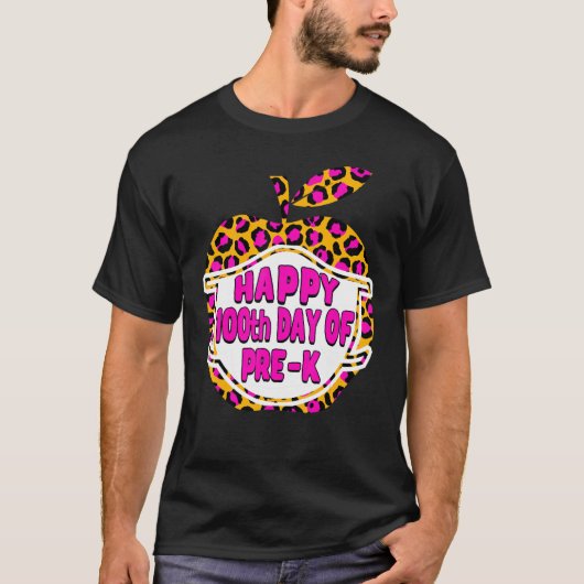 Happy 100th Day of Pre-K Virtual Team Teacher App T-shirt (Voorkant)