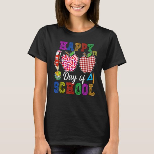 Happy 100th Day of School For Teacher & Student Ki T-shirt (Voorkant)