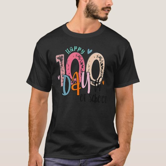 Happy 100th Day Of School Student  100 Days Of Sch T-shirt (Voorkant)