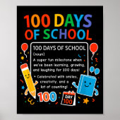 Happy 100th Day Of School Student Design, 100 Days Poster (Voorkant)