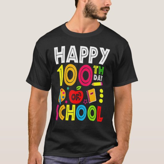 Happy 100th Day Of School Teacher Student 100th Da T-shirt (Voorkant)