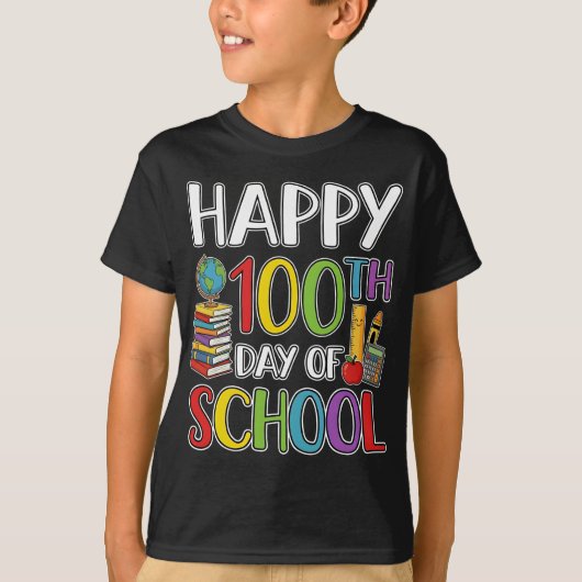 Happy 100th Day of School Teacher Student T-shirt (Voorkant)