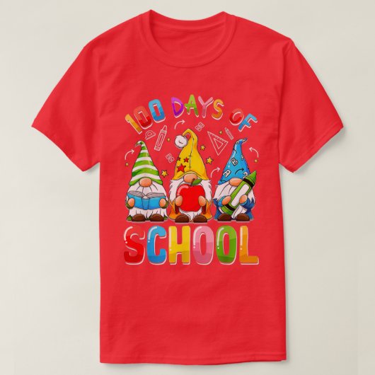 Happy 100th Day of School Three Gnomen Virtual T-shirt (Design voorkant)