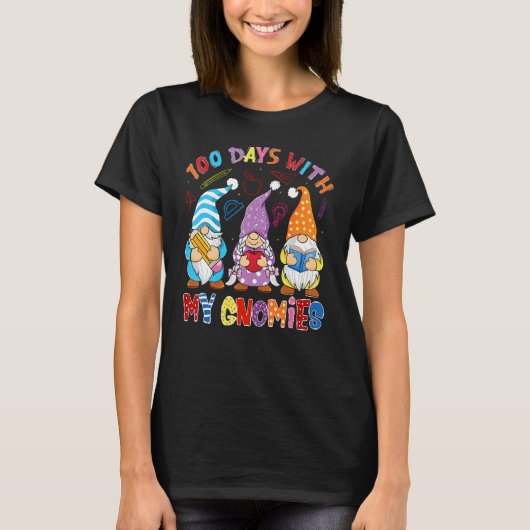 Happy 100th Day Of School Three Gnomes Teacher Boy T-shirt (Voorkant)