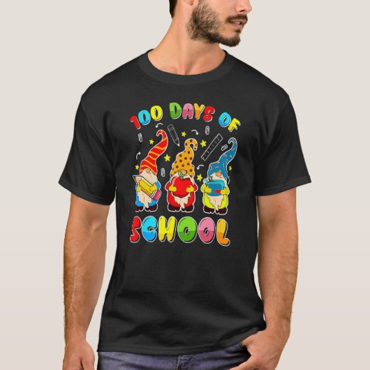 Happy 100th Day Of School Three Gnomes Virtual Tea T-shirt (Voorkant)