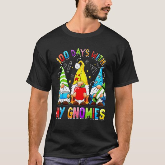 Happy 100th Day Of School Three Gnomes Virtual Tea T-shirt (Voorkant)