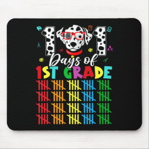 Happy 101 Days School 1st Grade Dog 100 dagen Smar Muismat