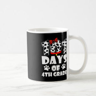 Happy 101 Days School 4th Grade Dog 100 dagen Smar Koffiemok