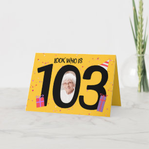 Happy 103e Verjaardag Groot 103 Afbeelding Lijst Feestdagen Kaart
