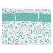 Happy 105th Birthday Blauwgroen Random Number Patt Groot Cadeauzakje (Achterkant)