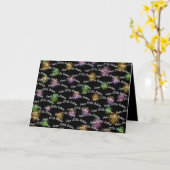 Happy 105th Birthday vuurwerk op zwart Kaart (Gele Bloem)