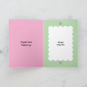 Happy 10th Anniversary add name pink green Kaart (Binnen)