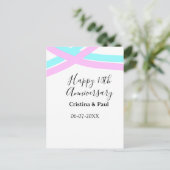Happy 10th anniversary simple minimal wedding name briefkaart (Staand voorkant)