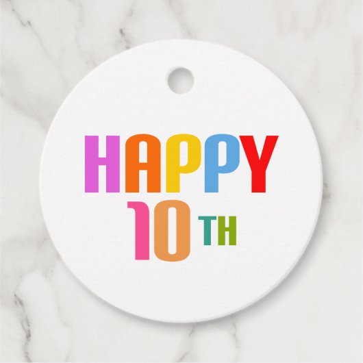 Happy 10th bedankjes labels (Voorkant)
