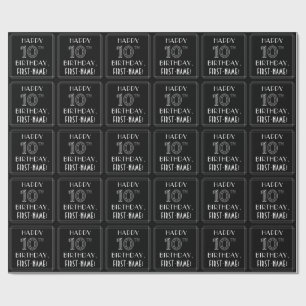 HAPPY 10TH BIRTHDAY; Art Deco Style met aangepaste Cadeaupapier