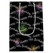 Happy 10th Birthday Fireworks Medium Cadeauzakje (Achterkant)