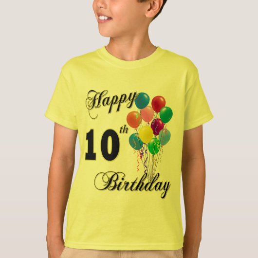 Happy 10th Birthday T-Shirt (Voorkant)