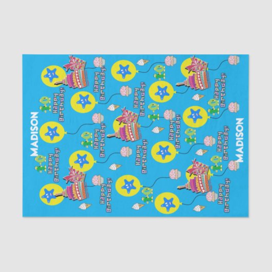 Happy 10th Birthday Tissue Paper #10 Blue Tissuepapier (Voorkant)