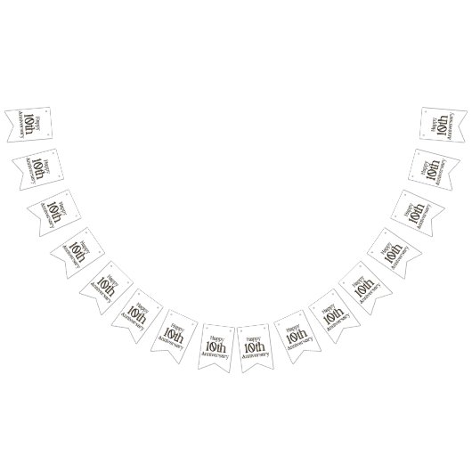 Happy 10th Jubileum Bunting Banner (Alle)