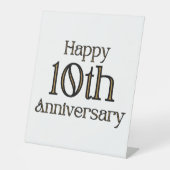 Happy 10th Jubileum Pedestal Sign Reclamebord Met Voetstuk (Voorkant)