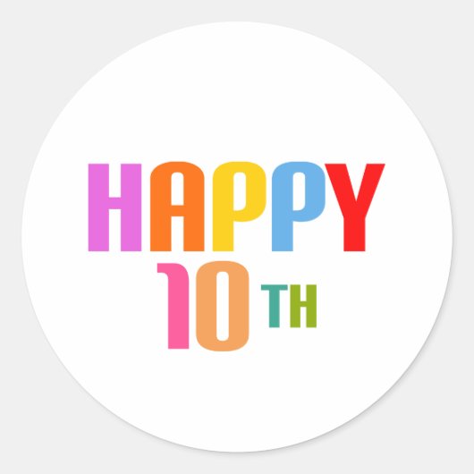 Happy 10th ronde sticker (Voorkant)