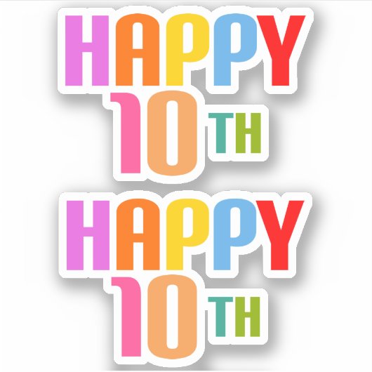 Happy 10th sticker (Voorkant)