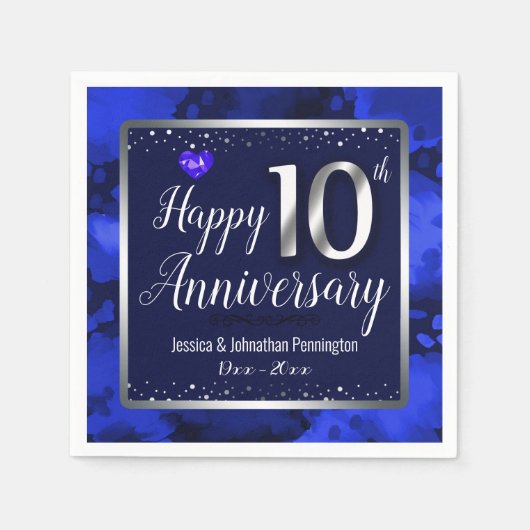 Happy 10th Wedding Jubileum Servet (Voorkant)