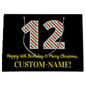 Happy 12th Birthday & Merry Kerstmis, aangepaste n Groot Cadeauzakje (Voorkant)