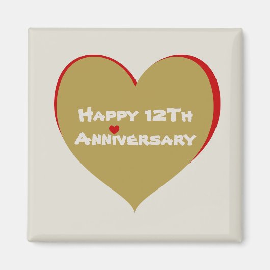 Happy 12th Jubileum Magneet (Voorkant)