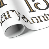 Happy 15th Jubileum-pakpapier Cadeaupapier (Rol Hoek)