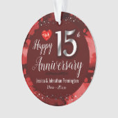 Happy 15th Wedding Jubileum Ornament (voorkant)