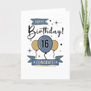 Happy 16e verjaardag Kaart