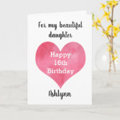 Happy 16th Birthday Daughter Kaart (Gele Bloem)