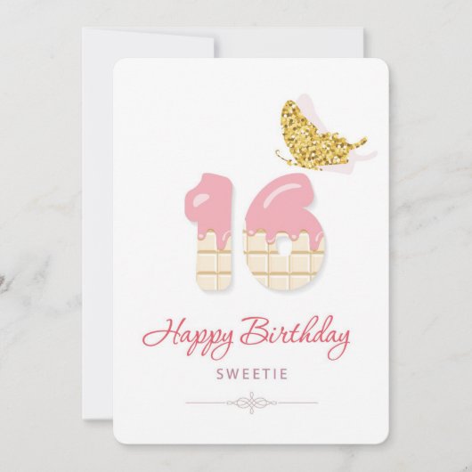 Happy 16th Birthday Feestdagenkaart (Voorkant)