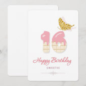 Happy 16th Birthday Feestdagenkaart (Voorkant / Achterkant)