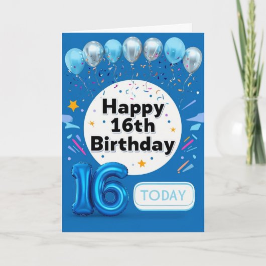 Happy 16th Birthday Kaart (Voorkant)