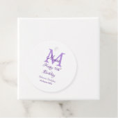 Happy 16th Birthday paarse naam toevoegen monogram Bedankjes Labels (In situ)