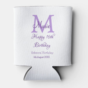Happy 16th Birthday paarse naam toevoegen monogram Blikjeskoeler