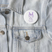 Happy 16th Birthday paarse naam toevoegen monogram Ronde Button 5,7 Cm (In situ)