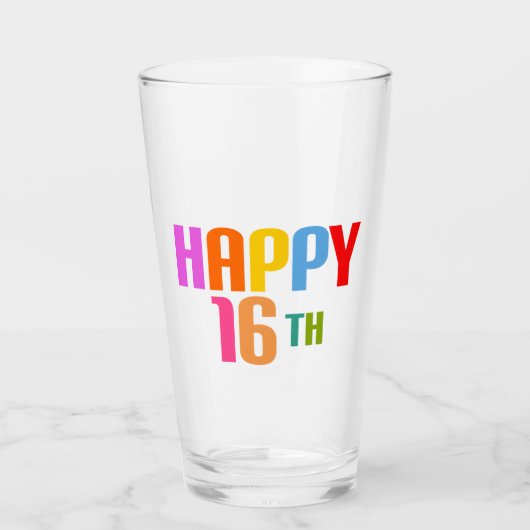 Happy 16th glas (Voorkant)