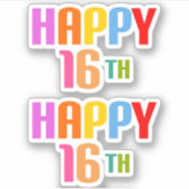 Happy 16th sticker (Voorkant)