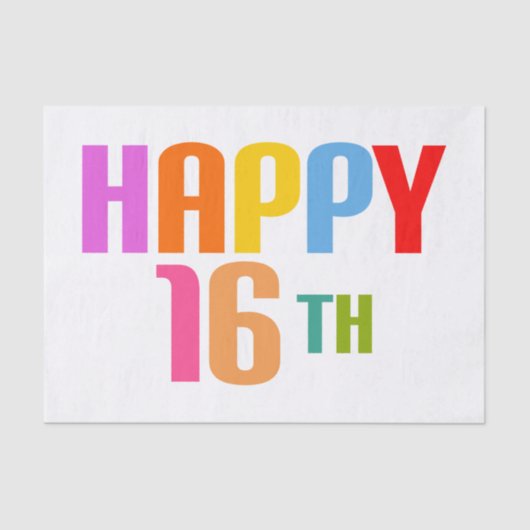 Happy 16th tissuepapier (Voorkant)