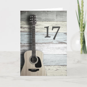 Happy 17th Birthday Guitar Musician Wenskaart Kaart